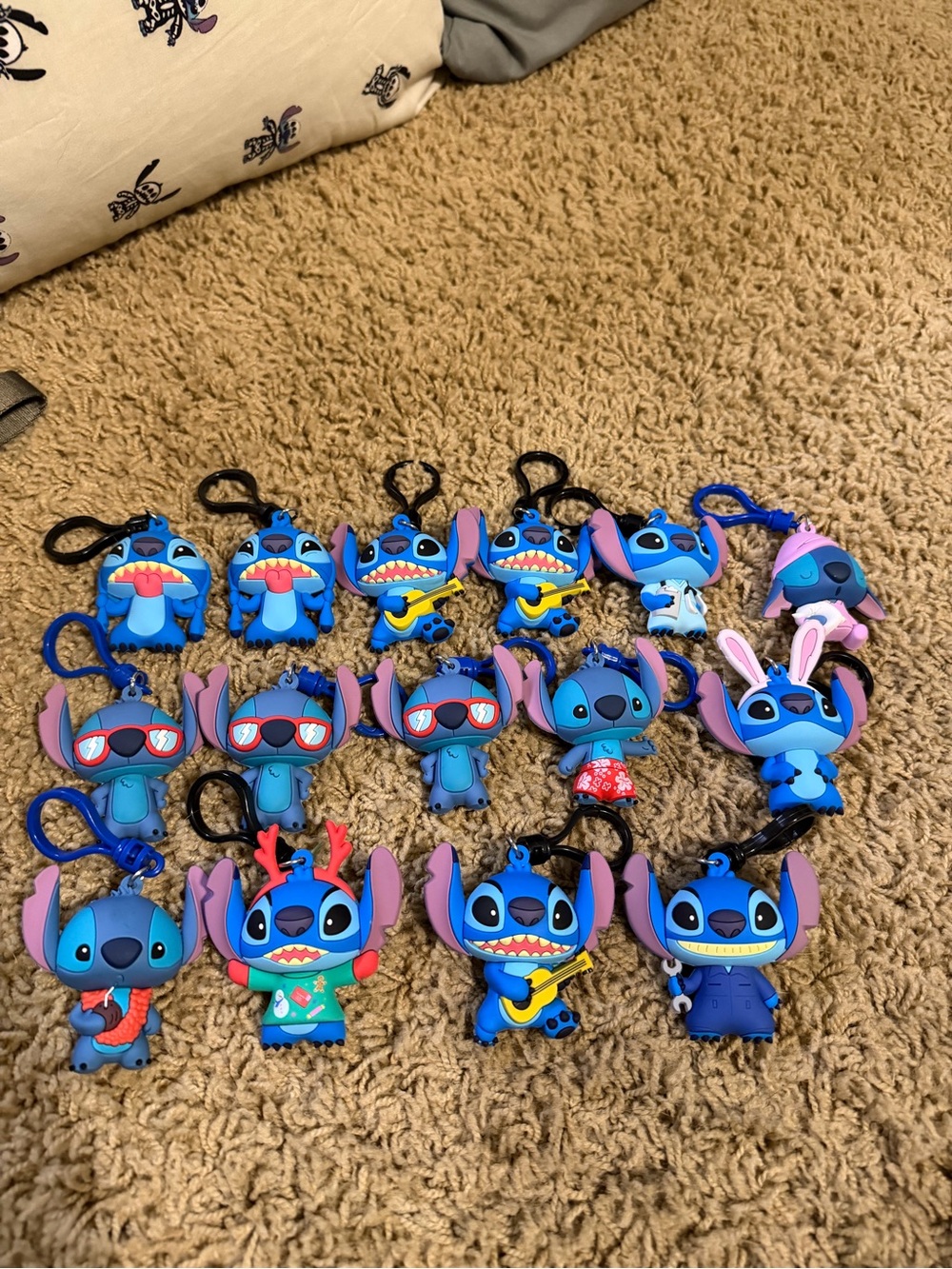 Blue Stitch Keychain Collection - 15 pack ALL NEW